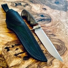 El Yapımı Böhler M390 Bowie Bıçak – Stabilize Curly Mango Kabze