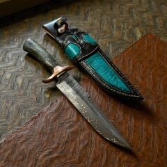 Bakırlı San Mai Dev Boy Bowie Koleksiyonluk Bıçak- Egzotik Deri